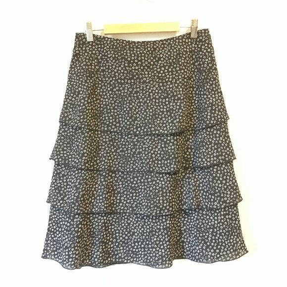 Vintage Made in Canada Whimsical Black and White Tiered Skirt - Picture 3 of 16